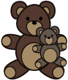 two teddy bears